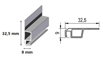 Alumínium peremes szúnyogháló profil metszet