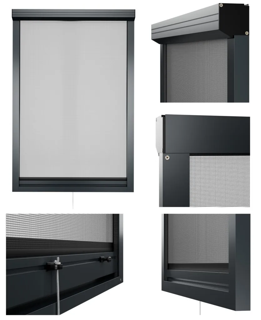 Alumínium mobil szúnyogháló antracit színben