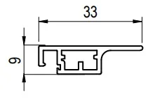 Műanyag peremes szúnyogháló profil metszet
